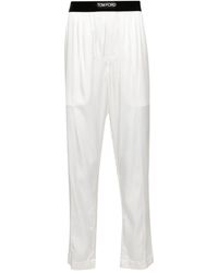 Tom Ford - Pantalon de pyjama en soie à bande logo - Lyst