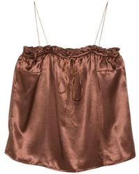 THE NINA STUDIO - Ruffled-Trim Spaghetti-Strap Top - Lyst