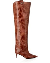 Philipp Plein - 55Mm Crocodile-Print Over-The-Knee Boots - Lyst