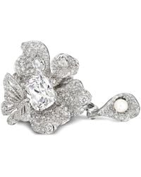 Anabela Chan - Diamond Peony Butterfly ダイヤモンド&パール リング 18kホワイトゴールド - Lyst