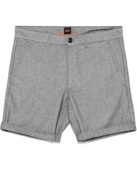 BOSS - Chino Shorts Met Gemêleerd Effect - Lyst