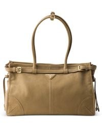 Prada - Bonnie Large Nubuck Leather Handbag - Lyst