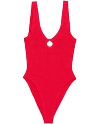 Hunza G - Celine Badeanzug Mit Knitteroptik - Lyst