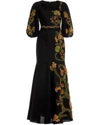 Agua Bendita - Clavel Cordillera Floral Embroidery Maxi Dress - Lyst