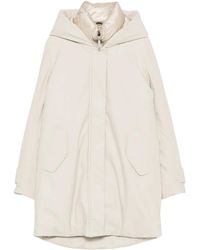 Bomboogie - Panelled Hooded Parka Coat - Lyst