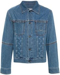 Marine Serre - Crescent Moon-Print Denim Jacket - Lyst