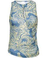 Pinko - Abstract-Print Ruched Tank Top - Lyst