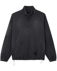 FIVE CM - Distressed Quarter-Zip Sweater - Lyst