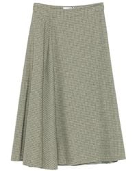 Niu - Houndstooth-Pattern A-Line Midi Skirt - Lyst