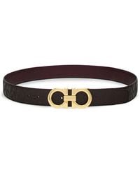 Ferragamo - Gancini Reversible Calfskin Belt - Lyst