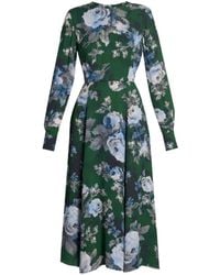 Erdem - Floral-Print Long-Sleeve Dress - Lyst