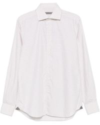 Corneliani - Check-Print Long-Sleeved Shirt - Lyst