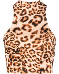 ROTATE BIRGER CHRISTENSEN - Cropped-Pullover mit Leopardenmuster - Lyst