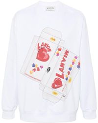 Lanvin - Graphic-print Cotton Sweatshirt - Lyst