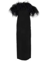 Valentino Garavani - Crepe Couture Embroidered Midi Dress - Lyst