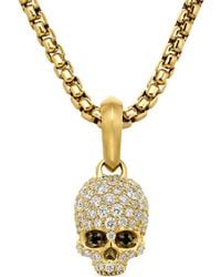 David Yurman - 18Kt Memento Mori Skull Diamond Amulet - Lyst