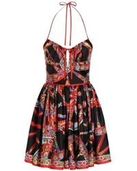 Dolce & Gabbana - Carretto-Print Silk Twill Dress - Lyst