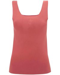 JW Anderson - Jw-Embroidered Ribbed Tank Top - Lyst