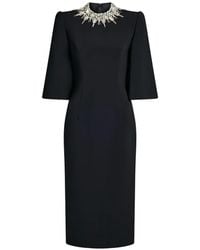 Jenny Packham - Bibi Crystal-Embellished Flared-Sleeve Dress - Lyst