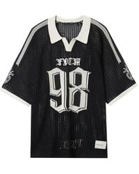 FIVE CM - Number-Motif Open-Knit T-Shirt - Lyst
