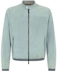 Moorer - Chaqueta Bómber De Ante Con Cremallera - Lyst