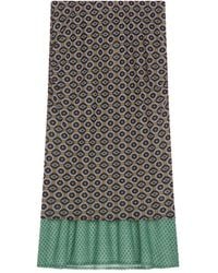 Dries Van Noten - Midi-Rok Met Geometrisch Patroon En Ruches - Lyst