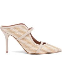 Malone Souliers - Maureen Striped Raffia 85Mm Mules - Lyst