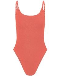 Hunza G - Camille Crinkle-Effect Swimsuit - Lyst