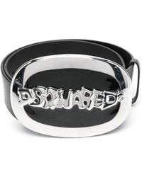 DSquared² - Logo-Buckle Leather Belt - Lyst