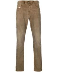 DIESEL - Tapered Bleach-Wash Corduroy Jeans - Lyst