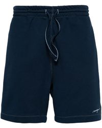 MSGM - Logo-embroidered Track Shorts - Lyst