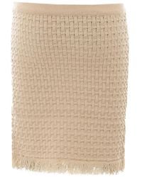Liu Jo - Waffle-Knit Fringed Mini Skirt - Lyst