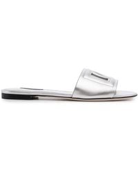 Dolce & Gabbana - Dg Millenials Metallic Leather Sandals - Lyst