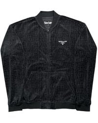 Sinclair - Croc-Jacquard Velour Bomber Jacket - Lyst