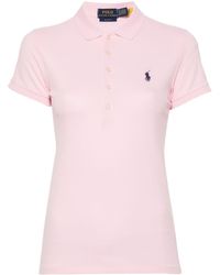Polo Ralph Lauren - Pink Piqué Polo -shirt Met Logo - Lyst