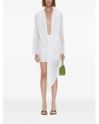 Christopher Esber - Ripple Draped Long-Sleeve Mini Dress - Lyst