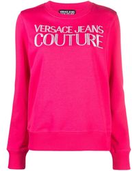 Versace - Sweatshirt mit Logo-Stickerei - Lyst
