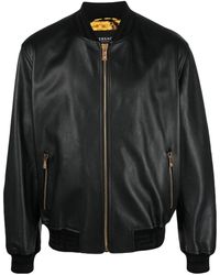 Versace - Greca Leather Bomber Jacket - Lyst