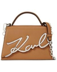 Karl Lagerfeld - Kleine Leren Crossbodytas Met Kenmerkend Logo - Lyst