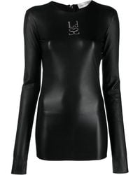 Ludovic de Saint Sernin - Rhinestone-Embellished Leather Top - Lyst