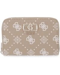 Guess - Emelie Logo-Print Zip-Around Wallet - Lyst