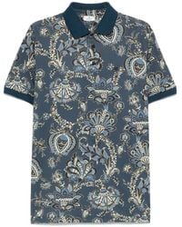 Etro - Floral Print Poloshirt - Lyst