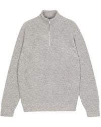 John Smedley - Ribbed Zip-Neck Sweater - Lyst