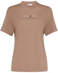 Brunello Cucinelli - T-shirt en coton à slogan imprimé - Lyst