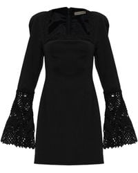 The Mannei - Crochet-Trim Flared-Sleeve Mini Dress - Lyst