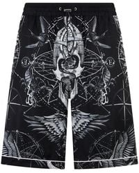 Philipp Plein - Printed Silk Shorts - Lyst