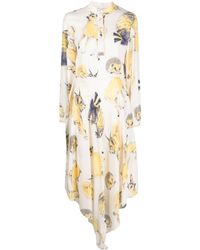 Stella McCartney - Fauna-print Asymmetric Silk Dress - Lyst