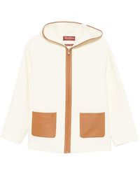 Max Mara - Leather-Trim Hooded Jacket - Lyst