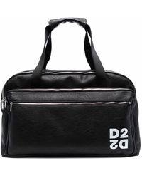 DSquared² Leder Reisetasche mit 70er-Logo in Schwarz für Herren Herren Taschen Sporttaschen 