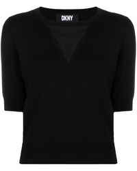 DKNY - Jersey corto con cuello en V - Lyst